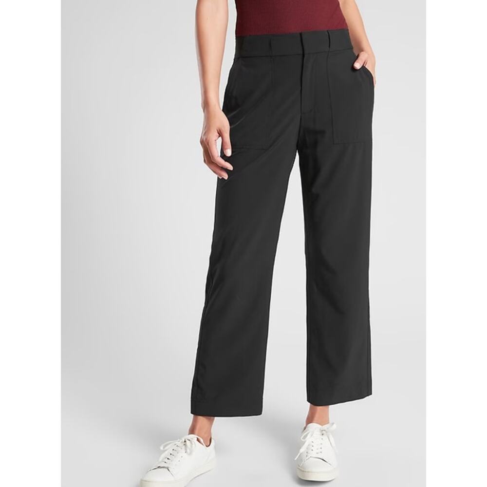 Athleta Black Casual Athleisure Travel Relaxed Tribeca Utility Crop Pants Size 0